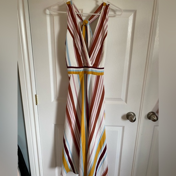 Zara TRF Collection Striped Tie Back Surplice Midi Dress Size XS - Picture 4 of 11